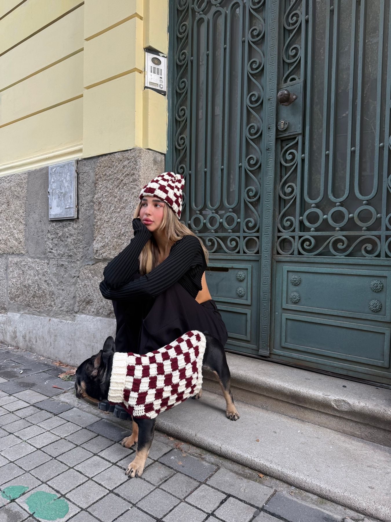 DOG BURGUNDY SWEATER