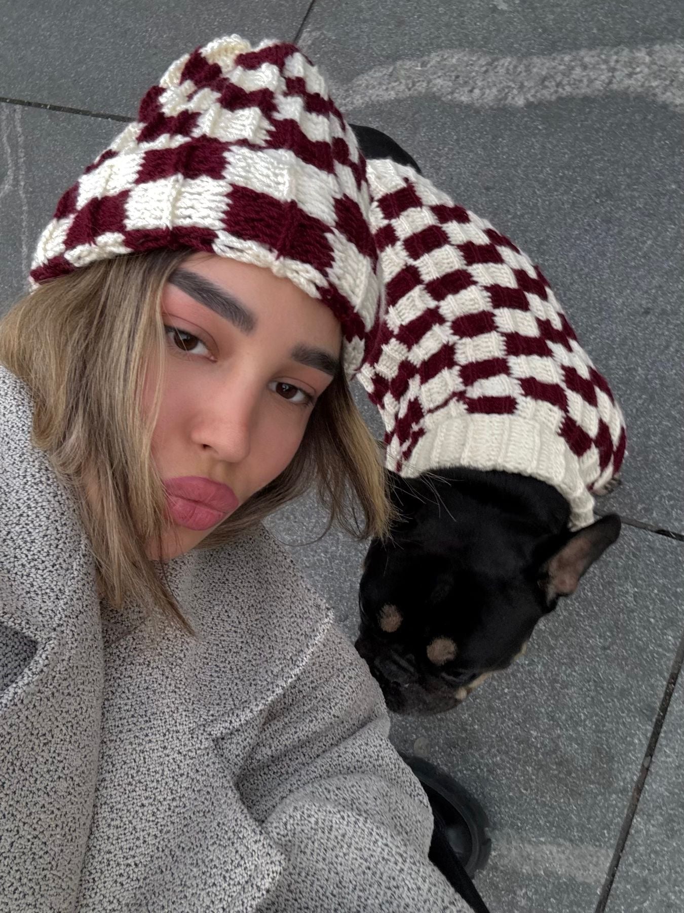 DOG BURGUNDY SWEATER