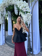 V-SHAPED CORSET SKIRT SET