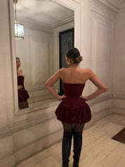 CORSET PUFFY MINI DRESS