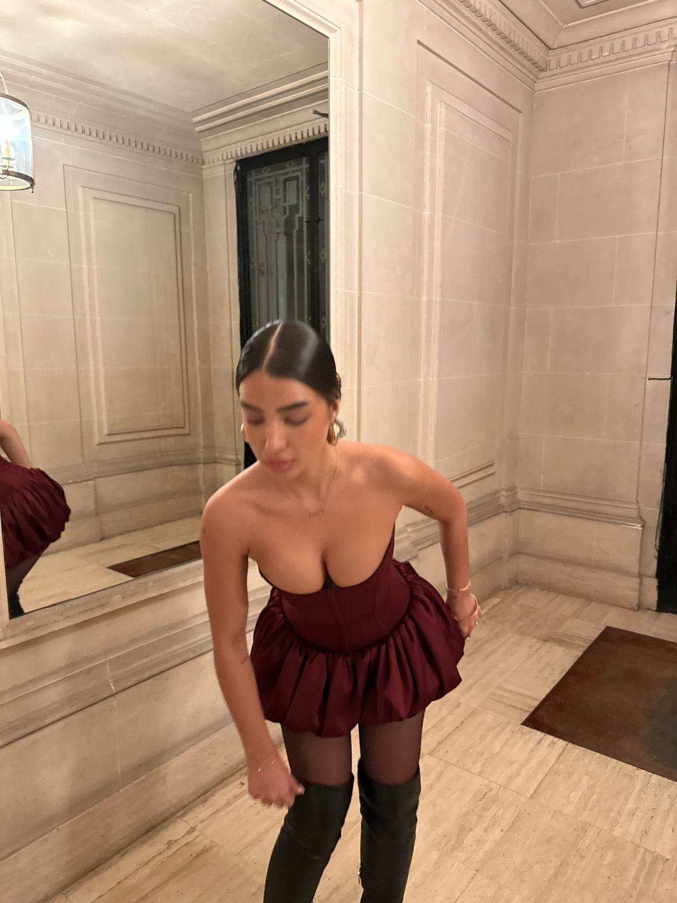 CORSET PUFFY MINI DRESS