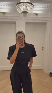 T-SHIRT WITH SHOULDER PADS